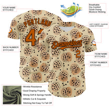 Laden Sie das Bild in den Galerie-Viewer, Custom Cream Texas Orange-Brown 3D Pattern Design Foodie Food Snack Chocolate Cookie Authentic Baseball Jersey