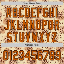 Laden Sie das Bild in den Galerie-Viewer, Custom Cream Texas Orange-Brown 3D Pattern Design Foodie Food Snack Chocolate Cookie Authentic Baseball Jersey