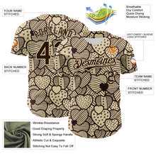 Laden Sie das Bild in den Galerie-Viewer, Custom Cream Brown 3D Pattern Design Foodie Food Snack Heart Chocolate Authentic Baseball Jersey