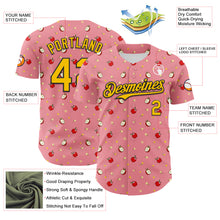 Laden Sie das Bild in den Galerie-Viewer, Custom Medium Pink Yellow-Black 3D Pattern Design Foodie Food Fruit Apple Authentic Baseball Jersey
