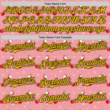 Laden Sie das Bild in den Galerie-Viewer, Custom Medium Pink Yellow-Black 3D Pattern Design Foodie Food Fruit Apple Authentic Baseball Jersey