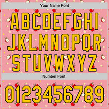 Laden Sie das Bild in den Galerie-Viewer, Custom Medium Pink Yellow-Black 3D Pattern Design Foodie Food Fruit Apple Authentic Baseball Jersey