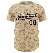 Laden Sie das Bild in den Galerie-Viewer, Custom City Cream Brown-White 3D Pattern Design Foodie Food Snack Chocolate Cookie Authentic Baseball Jersey