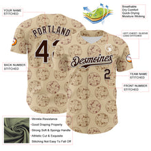 Laden Sie das Bild in den Galerie-Viewer, Custom City Cream Brown-White 3D Pattern Design Foodie Food Snack Chocolate Cookie Authentic Baseball Jersey