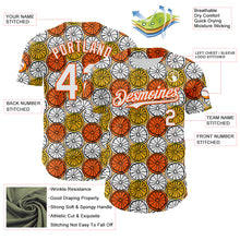 Laden Sie das Bild in den Galerie-Viewer, Custom Gold White-Orange 3D Pattern Design Foodie Food Fruit Orange Authentic Baseball Jersey