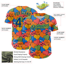Laden Sie das Bild in den Galerie-Viewer, Custom White Royal-Neon Green 3D Pattern Design Funny Cartoon Heart Authentic Baseball Jersey