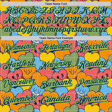 Laden Sie das Bild in den Galerie-Viewer, Custom White Royal-Neon Green 3D Pattern Design Funny Cartoon Heart Authentic Baseball Jersey