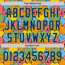 Laden Sie das Bild in den Galerie-Viewer, Custom White Royal-Neon Green 3D Pattern Design Funny Cartoon Heart Authentic Baseball Jersey