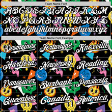 Laden Sie das Bild in den Galerie-Viewer, Custom Black White 3D Pattern Design Funny Cartoon Emoji Face Authentic Baseball Jersey