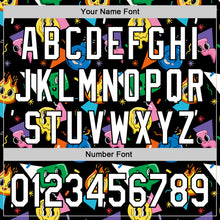 Laden Sie das Bild in den Galerie-Viewer, Custom Black White 3D Pattern Design Funny Cartoon Emoji Face Authentic Baseball Jersey