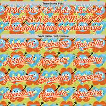 Laden Sie das Bild in den Galerie-Viewer, Custom Neon Yellow Orange-White 3D Pattern Design Funny Cartoon Flower And Heart Authentic Baseball Jersey