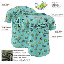 Laden Sie das Bild in den Galerie-Viewer, Custom Ice Blue Black 3D Pattern Design Funny Cartoon Monster Authentic Baseball Jersey