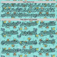 Laden Sie das Bild in den Galerie-Viewer, Custom Ice Blue Black 3D Pattern Design Funny Cartoon Monster Authentic Baseball Jersey