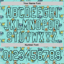 Laden Sie das Bild in den Galerie-Viewer, Custom Ice Blue Black 3D Pattern Design Funny Cartoon Monster Authentic Baseball Jersey