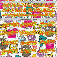 Load image into Gallery viewer, Custom White Orange-Neon Green 3D Pattern Design Funny Cartoon Monster Authentic Baseball Jersey