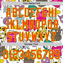 Load image into Gallery viewer, Custom White Orange-Neon Green 3D Pattern Design Funny Cartoon Monster Authentic Baseball Jersey