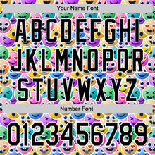 Laden Sie das Bild in den Galerie-Viewer, Custom White Black 3D Pattern Design Funny Cartoon Emoji Face Authentic Baseball Jersey