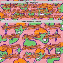 Laden Sie das Bild in den Galerie-Viewer, Custom Medium Pink Bay Orange-Purple 3D Pattern Design Funny Cartoon Kid Authentic Baseball Jersey