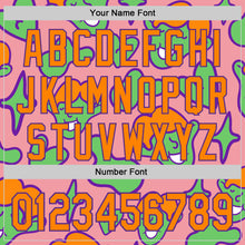 Laden Sie das Bild in den Galerie-Viewer, Custom Medium Pink Bay Orange-Purple 3D Pattern Design Funny Cartoon Kid Authentic Baseball Jersey