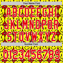 Laden Sie das Bild in den Galerie-Viewer, Custom Fire Red White 3D Pattern Design Funny Cartoon Emoji Smile Face Authentic Baseball Jersey