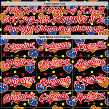 Laden Sie das Bild in den Galerie-Viewer, Custom Black Fire Red-White 3D Pattern Design Funny Cartoon Heart Authentic Baseball Jersey