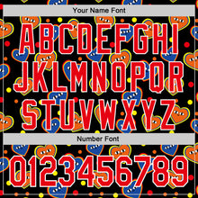 Laden Sie das Bild in den Galerie-Viewer, Custom Black Fire Red-White 3D Pattern Design Funny Cartoon Heart Authentic Baseball Jersey