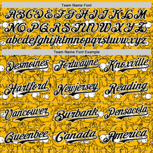 Laden Sie das Bild in den Galerie-Viewer, Custom Gold Black-White 3D Pattern Design Funny Cartoon People Authentic Baseball Jersey