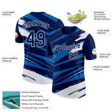 Laden Sie das Bild in den Galerie-Viewer, Custom Navy Blue-White 3D Esports Performance T-Shirt