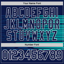 Laden Sie das Bild in den Galerie-Viewer, Custom Navy Blue-Aqua 3D Esports Performance T-Shirt