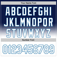 Загрузить изображение в средство просмотра галереи, Custom Navy White-Blue 3D Pattern Design Father's Day Fade Authentic Baseball Jersey