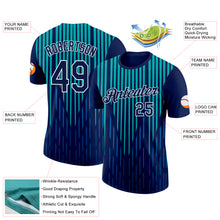Laden Sie das Bild in den Galerie-Viewer, Custom Navy Blue-Aqua 3D Esports Performance T-Shirt