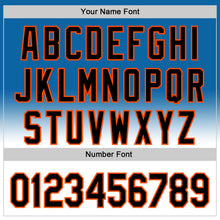 Load image into Gallery viewer, Custom Blue Black-Orange 3D Pattern Design Father's Day Fade Authentic Baseball Jersey