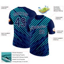 Laden Sie das Bild in den Galerie-Viewer, Custom Navy Blue-Aqua 3D Esports Performance T-Shirt