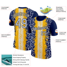 Laden Sie das Bild in den Galerie-Viewer, Custom Navy Light Gray Gold-Black 3D Esports Performance T-Shirt