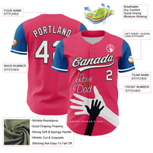 Charger l'image dans la galerie, Custom Neon Pink White-Blue 3D Pattern Design Father's Day Family Love Authentic Baseball Jersey