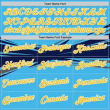 Load image into Gallery viewer, Custom Sky Blue Gold Navy-Gray 3D Esports Performance T-Shirt