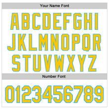 Загрузить изображение в средство просмотра галереи, Custom White Yellow-Sky Blue 3D Pattern Design Father's Day Family Love Authentic Baseball Jersey