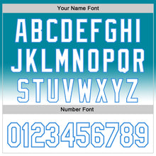 Загрузить изображение в средство просмотра галереи, Custom Teal White-Electric Blue 3D Pattern Design Father's Day Family Love Fade Authentic Baseball Jersey