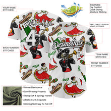 Laden Sie das Bild in den Galerie-Viewer, Custom White Black 3D Mexican Festival Skull Cinco de Mayo Authentic Baseball Jersey