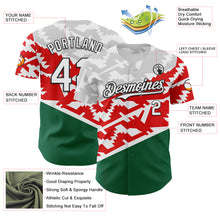 Laden Sie das Bild in den Galerie-Viewer, Custom White Red Kelly Green-Black 3D Mexico Authentic Baseball Jersey