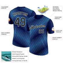 Laden Sie das Bild in den Galerie-Viewer, Custom Navy Black-Sky Blue 3D Esports Performance T-Shirt
