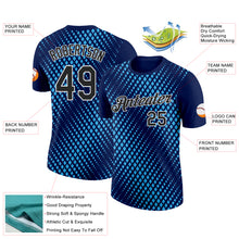 Laden Sie das Bild in den Galerie-Viewer, Custom Navy Black-Sky Blue 3D Esports Performance T-Shirt