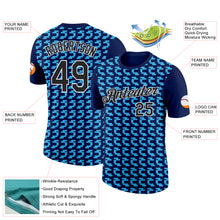 Laden Sie das Bild in den Galerie-Viewer, Custom Navy Black-Sky Blue 3D Esports Performance T-Shirt