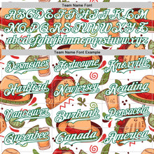 Laden Sie das Bild in den Galerie-Viewer, Custom White Kelly Green 3D Mexican Festival Tacos And Sombrero Cinco de Mayo Authentic Baseball Jersey