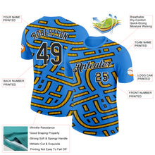 Загрузить изображение в средство просмотра галереи, Custom Powder Blue Black-Gold 3D Esports Performance T-Shirt