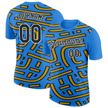 Загрузить изображение в средство просмотра галереи, Custom Powder Blue Black-Gold 3D Esports Performance T-Shirt