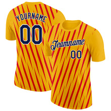 Загрузить изображение в средство просмотра галереи, Custom Gold Navy-Fire Red 3D Esports Performance T-Shirt