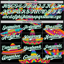 Laden Sie das Bild in den Galerie-Viewer, Custom Black White-Kelly Green 3D Mexican Festival Sombrero Cinco de Mayo Authentic Baseball Jersey