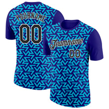 Загрузить изображение в средство просмотра галереи, Custom Dark Purple Black-Lakes Blue 3D Esports Performance T-Shirt