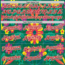 Charger l'image dans la galerie, Custom Kelly Green Red-White 3D Mexican Festival Flower Cinco de Mayo Authentic Baseball Jersey